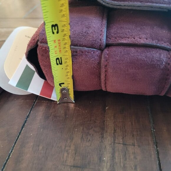 Viola Castellani Bordo R5080C-SC34 Woven Suede Crossbody Bag - Picture 3 of 9